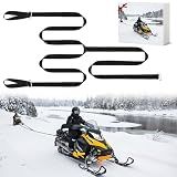 GliCraft 20 ft Snowmobile Tow Strap with 3 Hook Heavy Duty Sled Pull Rope with Hooks Snowmobile Tow Strap Durable Nylon Sledding Harness for Sled, ATV Kit Accessory