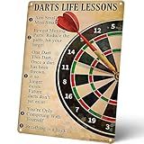 Homely Accents Inspirational Darts Life Lessons Metal Signs, Vintage Decor Poster Tin Signs for Game Room Home Wall Art Gift for Dart Players Enthusiasts 8x12 inches