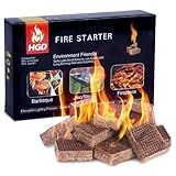 HGD Fire Starter, Mini Natural Fire Starters for Campfires, BBQ Grill, Charcoal Chimney, Outdoor Pit, Indoor Fireplace, Wood Stove - Water Resistant Firestarter Sticks - Camping Accessories Essentials