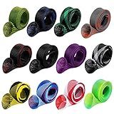 12Pcs Rod Sock Fishing Rod Sleeve, Cover Braided Mesh Rod Protector Pole Gloves Fishing Tools. Flat or Pointed End/Spinning or Casting. for Casting Sea Fishing Rod/Spinning