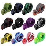 12Pcs Rod Sock Fishing Rod Sleeve, Cover Braided Mesh Rod Protector Pole Gloves Fishing Tools. Flat or Pointed End/Spinning or Casting. for Casting Sea Fishing Rod/Spinning