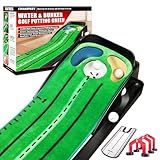 CHAMPKEY Professional Hazard Golf Putting Green Come with Golf Putting Gates and Putting Mirror - Progressive Slope Tech and Noise Reduction Tech Golf Putting Mat(Visible Ball Traces)
