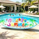 5FT Hello Summer Surfboard Inflatable Blow Up Decoration for Pool Beach