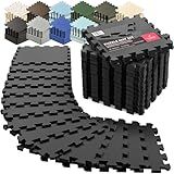 bemaxx Gym Mats Set - 18 pcs EVA Interlocking Foam Floor Tiles (12.6"x12.6"x0.4") 18sqft Protective Gym Flooring Sports Home Workout Exercise Mats Puzzle Garage Fitness Play-Room Pool Treadmill Bike
