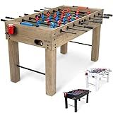 GoSports 54 Inch Full Size Foosball Table - Oak Finish - Includes 4 Balls and 2 Cup Holders