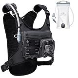 Zelvot Running Vest with 2L Water Bladder, USA Original Patent, Lightweight Adjustable Chest Pack with Pistol Holster, Reflective Running Hydration Vest for Women Men for Marathon, Hunting