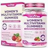 VCCVBB All-in-One Women's Multivitamin Gummies with Complete Vitamin & Mineral Complex, Herbal Blends for Energy, Overall Health, High Potency Hair Skin and Nails Vitamins, Strawberry Flavor, 60 Count