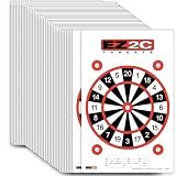 EZ2C Games Four Game Style Target Paper for Gun Shooting Range, Compatible with Handgun, Rifle and Pistol, Made in USA (11x17 inch) (Dart Board Shooting 25)