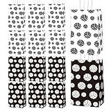 chiazllta 12 Pcs Volleyball Gift Bags for Team Volleyball Party Favor Snack Goody Treat Bag with Handle Volleyball Paper Bag Kraft Candy Bags for Sport Theme Birthday Party Decor Black & White