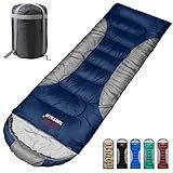 0 Degree Winter Sleeping Bags for Adults Camping -Temp Range (5F – 32F) Portable Waterproof Compression Sack- Cold Weather Sleeping Bags for Big and Tall in Env Hoodie: Hiking Backpacking 4 Season