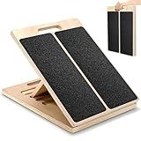Wooden Slant Board for Calf Stretching – Adjustable Incline Board for Squats, Ankle & Achilles Stretch, Physical Therapy Foot Stretcher, Non-Slip Wedge for Knees Over Toes, Balance & Mobility Training