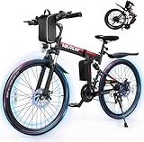VARUN Folding Electric Bike - Peak 750W Motor Foldable Electric Bicycle, Moutain E Bike with 48V Removable Battery, Up to 20+MPH 50 Miles, 21-Speed Gears & Dual Hydraulic Suspension