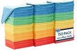 S&T INC. 150 Pack Microfiber Cleaning Cloth, Bulk Towels for Home, Reusable Microfiber Towels for Cars, Cleaning Rags, Assorted, 11.5 Inches x 11.5 Inches, 150 Count