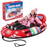 SKPE 2 Person Snow Tube- Heavy DutyInflatable Snow Sled | Double Towable Snow Tubes for Sledding Adults Kids with Dual Backrests,Winter Toboggan Gift for Family Outdoor Fun