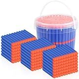Pokiiulk Refill Darts Bullets Compatible with Nerf Guns N-Strike Elite Series, 300PCS Refill Darts Premium Foam Bullets Pack with Portable Storage Bucket