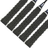 Senston New Rackets Grip Anti Slip Perforated Super Absorbent Tennis Overgrip Badminton Overgrip Pickleball Overgrip 5 Pack Black