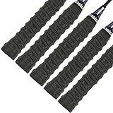 Senston New Rackets Grip Anti Slip Perforated Super Absorbent Tennis Overgrip Badminton Overgrip Pickleball Overgrip 5 Pack Black