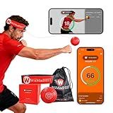 WiiMad Boxing Reflex Ball, Punching Ball with Headband – App Punch Counter Workout Toy for Kids 8+ Teen Boys Adults | Hand Eye Coordination Training | Home Fun Punch Game Red