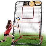 Adjustable Volleyball Rebounder Net 7x4 FT with 90° Foldable Angle, Bounce Back Training Equipment for Solo Practice Volleying Bumping & Spiking – Sturdy Base, Easy Setup & Portable with Carry Bag