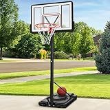 Best Choice Products 10ft Regulation-Size Basketball Hoop, 7.5-10ft Height Adjustable Outdoor Portable Goal System w/Shock Absorbent Rim, High-Performance Base Gel, 2 Wheels