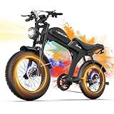 V70 Electric Bike, Electric Motorcycle with 52V 23.4Ah Removable Battery 20” Fat Tire Dirt Bike, 2000W Motor 35 MPH Top Speed E Bikes, 7 Speed Dual Hydraulic Brake Electric Bikes for Adults