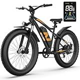 ZDZA Electric Bike, 26"x4.0" Fat Tire Electric Bike, 1500W Peak Motor, 48V 14.5Ah Removable Electric Mountain Bike, 28 mph Top Speed, E Bike for Adults with 7 Speed and Dual Suspension
