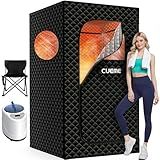 Portable Steam Sauna for Home with 3L 1200W Steamer, 9-Level Remote Control, Foldable Chair & Extra-Large Tent (2.6’ x 2.6’ x 5.9’) – Personal Sauna Box for Relaxation and Comfort