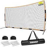 XUEMONT 16×10 FT Backstop Net — Multi-Sport Barrier for Baseball, Soccer, Basketball & Lacrosse, Wind-Stable with Ground Stakes & Sandbags, Portable Outdoor Practice Net for Backyard & Park