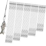 Realure 50Pcs Stainless Steel Fishing Leaders with Swivels Snap Connect Kit High Strength Fish Line Wire Leaders for Fishing Saltwater 4/6/8/10/12inch Fishing Wire Leader Line for Lure Bait Rig Hooks