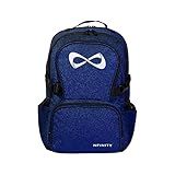Nfinity Sparkle Backpack for Cheerleaders – Glitter Finish, Lightweight and Durable, with Ample Storage and Adjustable Straps