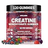 Creatine Monohydrate Gummies for Men & Women, Creatine Supplement for Enhanced Muscle Growth, Energy Boost - with L-Taurine, Sugar Free, Vegan, Raspberry BlackBerry Blueberry Flavor-120 Count