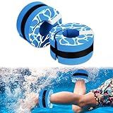 Hikeen Swim Aquatic Cuffs,High-Density EVA Water Aerobics Float Ring Fitness Pool Exercise Weights Set, Water Ankles Arms Belts with Adjustable Float for Swim Fitness Training,Hydrotherapy (Blue)