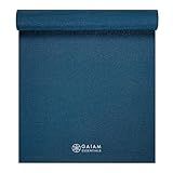 Gaiam Essentials Premium Yoga Mat with Carrier Sling, Navy, 72"L x 24"W x 1/4 Inch Thick
