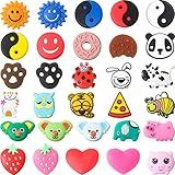 Leitee 30 Pcs Cute Tennis Dampener Funny Tennis Racket Vibration Racquet Dampener Soft Silicone for Sport Gift, Assorted Designs