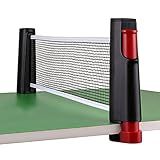 Hipiwe Retractable Table Tennis Net Replacement, Ping Pong Net and Post, 6 Feet(1.8M, Fits Tables Up to 2.0 inch （5.0 cm） (Black)