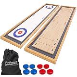 GoSports 6 ft Tabletop Shuffleboard and Curling 2 in 1 Game with 8 Pucks and Tote Bag