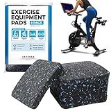Impresa 6-Pack Exercise Equipment Pads - Workout Mats for Home Gym - 4 x 4 x 0.5 in Rubber Floor Protectors - Anti-Skid Foot Pads for Treadmill Pad & Exercise Bike - Rubber Gym Flooring Shields