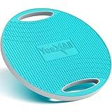 Yes4All Wobble Balance Board, Upgraded Plastic Stability Trainer with TPE Surface & Handles for Home Gym & Standing Desk (Sky Blue - 16.3" Dia)