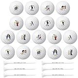 CYjorkbgg 18pcs Funny Golf Balls and 12pcs Tees for Men Humor Trick Novelty Golfer Gift for Dad Boyfriend Unique Professional Practice Ball for Golf Lover Perfect Father’s Day Christmas Birthday Gift