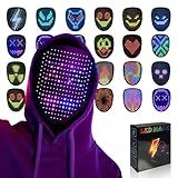 MOYACA Led Mask Light up Mask with Gesture Sensing, Cool Toys Glowing Masks Great Gifts for Halloween Christmas Birthday Costume Party