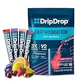 DripDrop Hydration Packets - Juicy Variety Pack - Single Serve Electrolytes Powder Drink Mix - Grape, Fruit Punch, Strawberry Lemonade, Cherry - Non-GMO, Gluten Free, Vegan - 16 Sticks