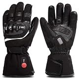 SAVIOR HEAT Heated Motorcycle Gloves for Men & Women, Waterproof Windproof, Touchscreen Compatible, 7.4V Rechargeable Battery Gloves Winter Outdoor Riding, Cycling, Snowmobile