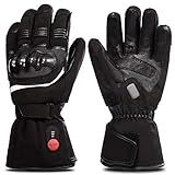 SAVIOR HEAT Heated Motorcycle Gloves for Men & Women, Waterproof Windproof, Touchscreen Compatible, 7.4V Rechargeable Battery Gloves Winter Outdoor Riding, Cycling, Snowmobile