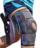 Sparthos Hinged Knee Brace - Relieves ACL, MCL, Meniscus Tear, Arthritis, Tendon Pain - Dual Metal Side Stabilizers - Support for Running, For Men and Women Check Size Chart (Large, 15½-20″ Thigh)