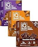 IQBAR Clean Plant Protein Bars - Chocolate Lovers Variety - 36 Count - Keto, Vegan, High Fiber, Gluten and Dairy Free, Low Sugar Snack - Brain and Body Nutrients for Focus, Energy, Meal Replacement
