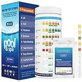 AKSBTEC 9 in 1 Pool Test Strips, 120 Total Strips, 100 8-Way Water Test Strips + 20 Copper Test Strips, Test pH, Salt, Hardness, Bromine, Alkalinity, Chlorine, Chlorine, Cyanuric Acid and Copper