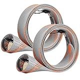 SF Standard Casting Fishing Rod Sock Fishing Rod Sleeve Rod Cover Braided Mesh Rod Protector Pole Gloves Fishing Tools Gray-Orange-2PCS Fit Casting Rod 6-1/2FT to 7-1/2FT