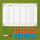 FORZA 18in x 12in Double-Sided Sports Coaching Whiteboard | 13 Sports Options - Magnetic Markers, Pen, and Eraser Included (Rugby, with Carry Bag)