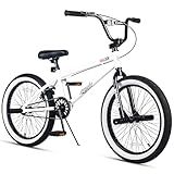 vollsch Freestyle BMX Bikes 20 Inch Kids Bicycle for 8-15 Years Old Teens, Boys, Girls, Beginner-Lever Riders, White