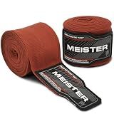 Meister Adult 180" Semi-Elastic Hand Wraps (Pair) - Brown